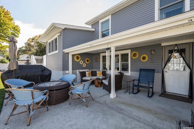 view of patio / terrace with an outdoor hangout area