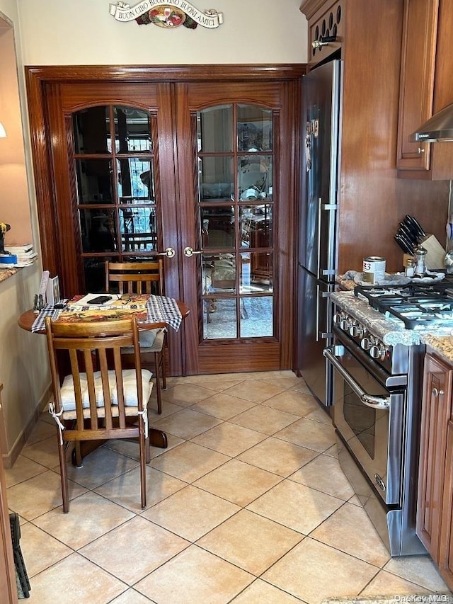 view of tiled dining room