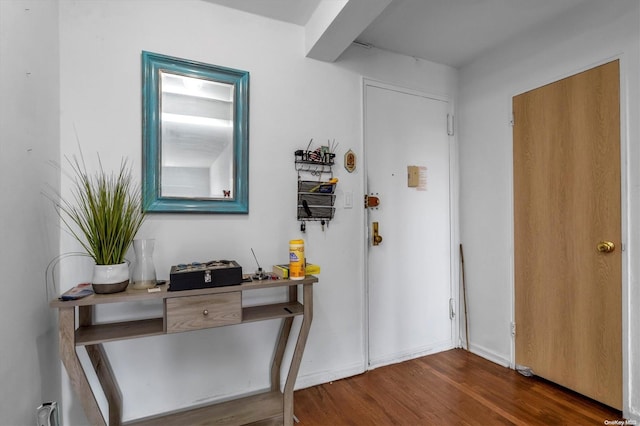 foyer featuring dark hardwood / wood-style flooring