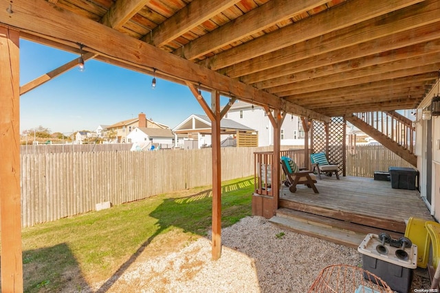 exterior space featuring a wooden deck