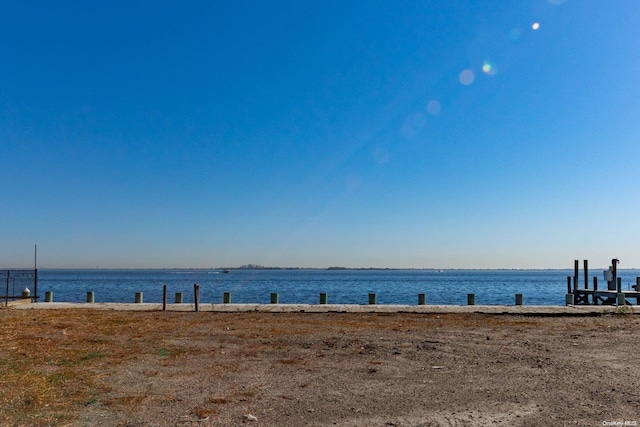 water view with a boat dock