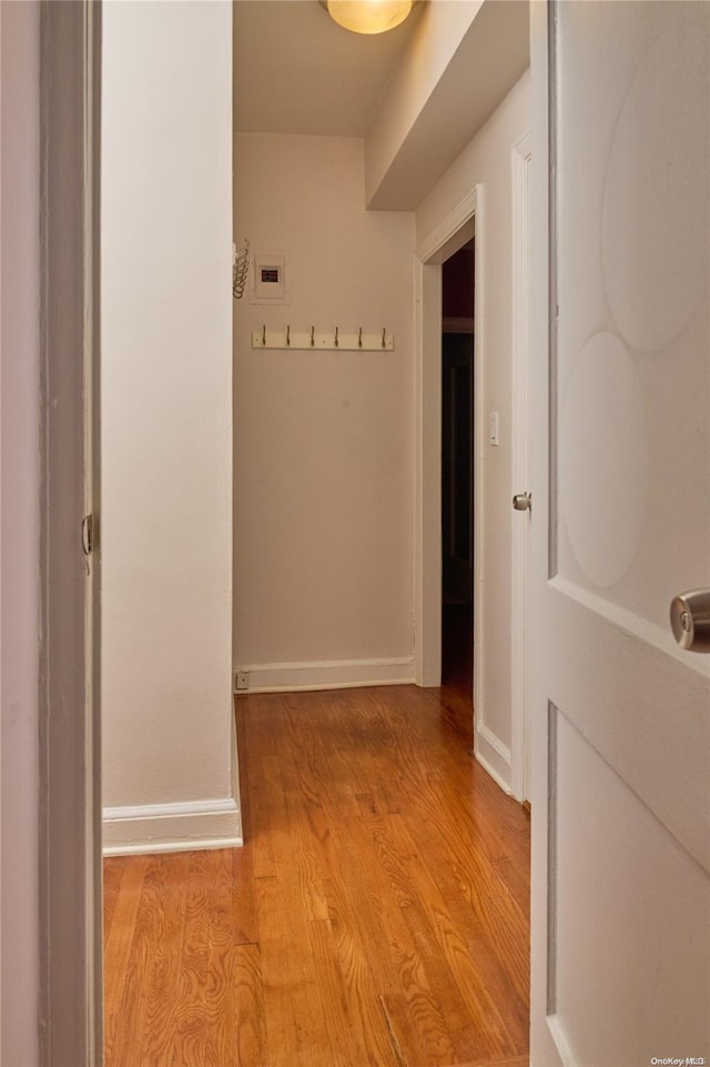 hall featuring light hardwood / wood-style floors