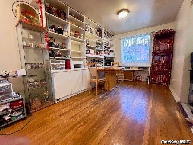 office area with hardwood / wood-style flooring