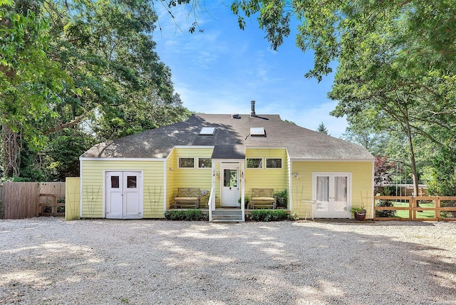 view of front of home featuring french doors