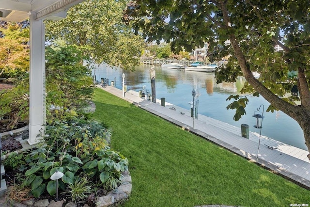 water view featuring a boat dock