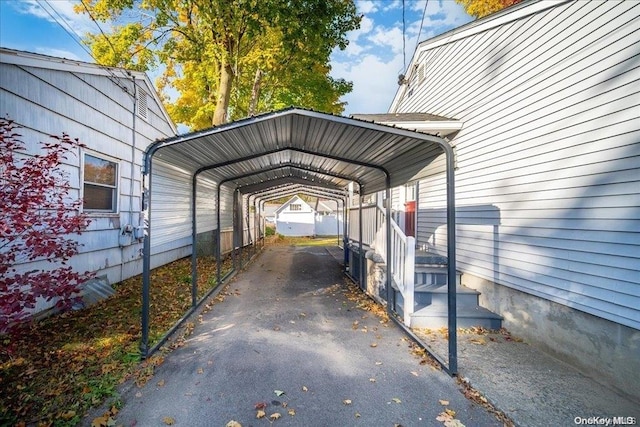 view of parking featuring a carport