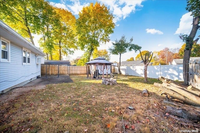 view of yard featuring a gazebo