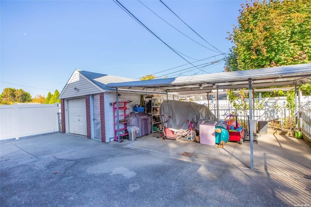 view of garage