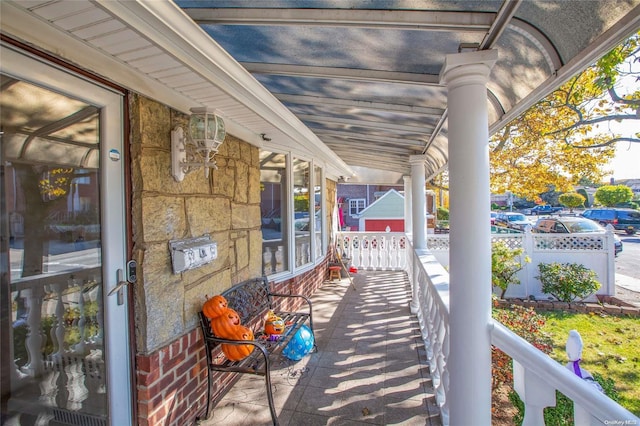 view of patio featuring covered porch