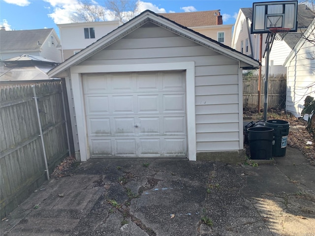 view of garage