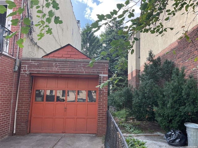 view of garage