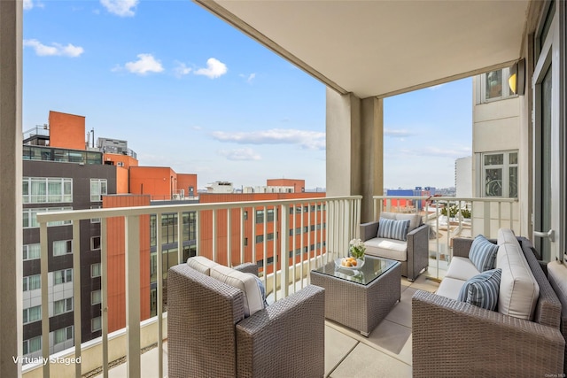 balcony with an outdoor hangout area