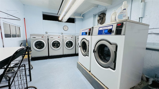 laundry area featuring washing machine and dryer