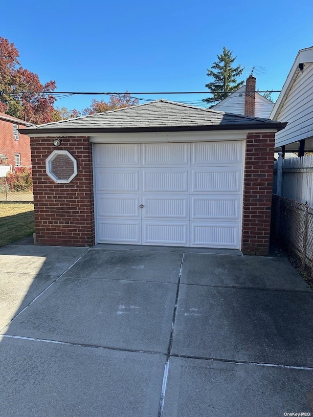 view of garage