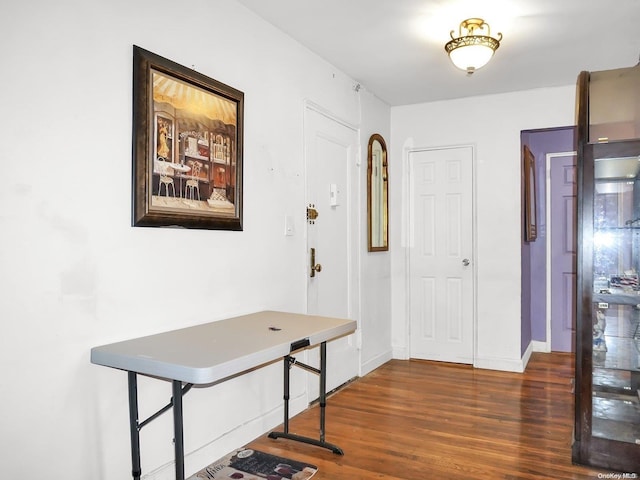 entrance foyer with dark hardwood / wood-style floors