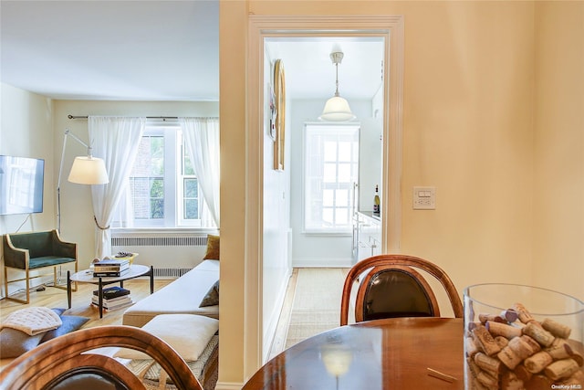 entryway featuring radiator