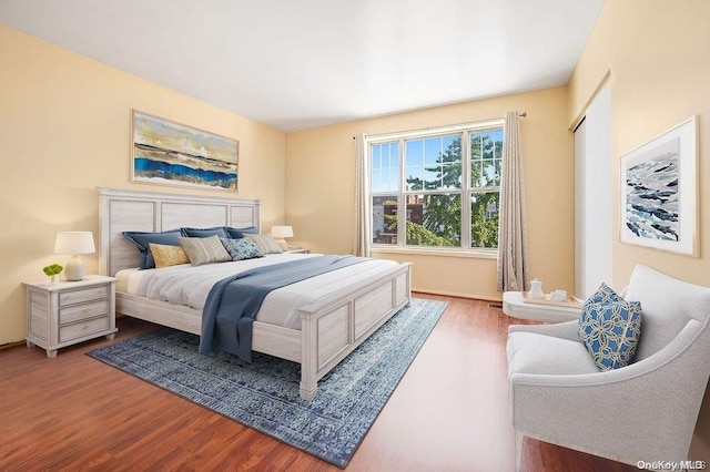 bedroom featuring hardwood / wood-style floors