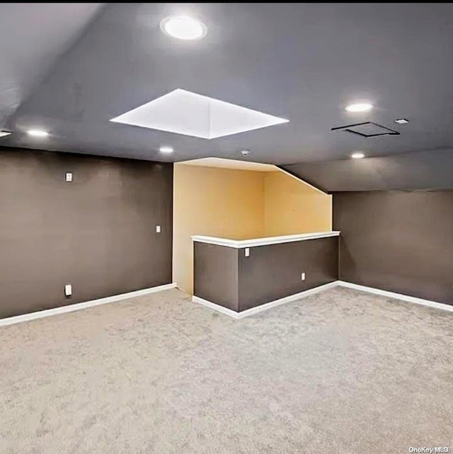 basement with carpet floors