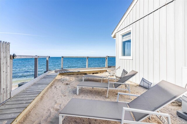 58425 Rte 48, Greenport, NY 11944 - view of patio / terrace featuring a water view and a boat dock