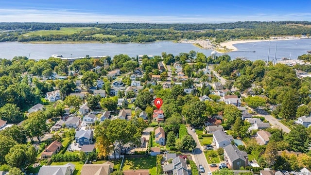 4 Maple St, Glenwood Landing, NY 11547 - aerial view of property's location featuring a large body of water and nearby suburban area