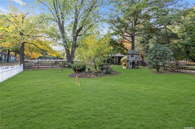 view of yard featuring a playground