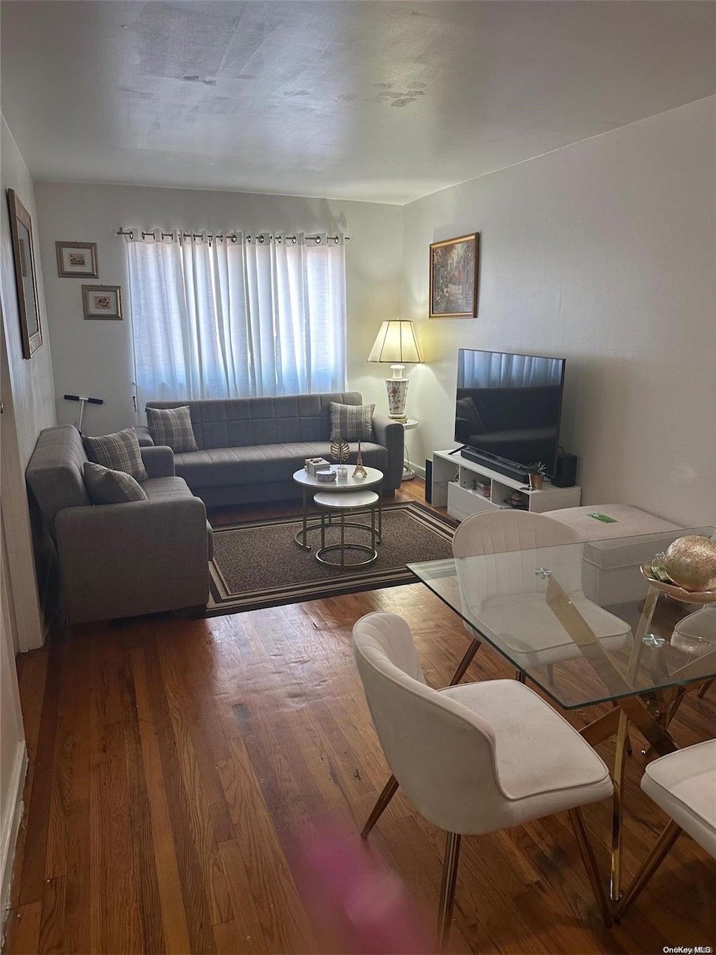 living room with wood-type flooring