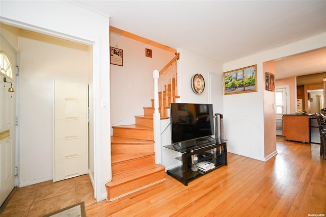 living room featuring hardwood / wood-style floors