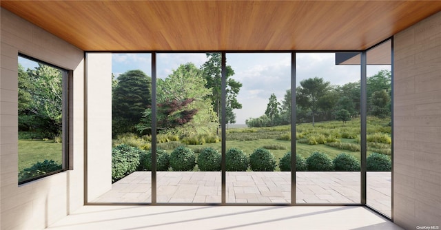 doorway featuring wood ceiling