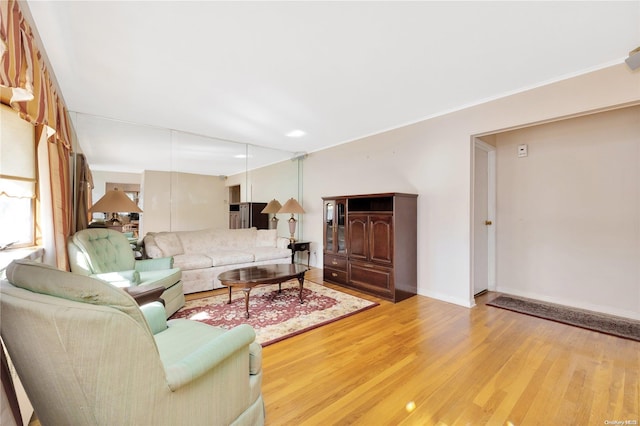 living room featuring light hardwood / wood-style floors