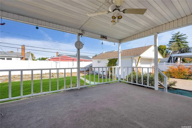 view of patio / terrace with ceiling fan