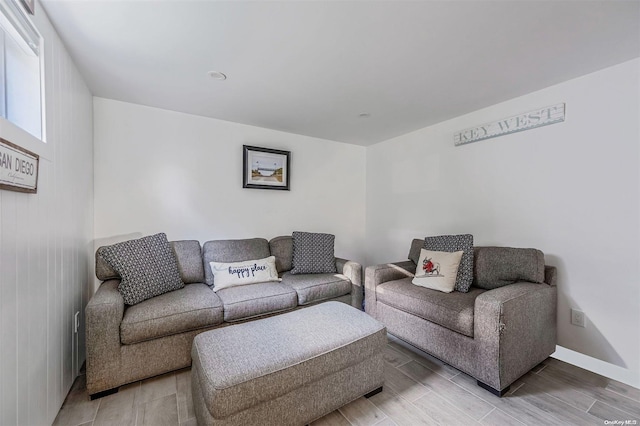 living room with wood-type flooring