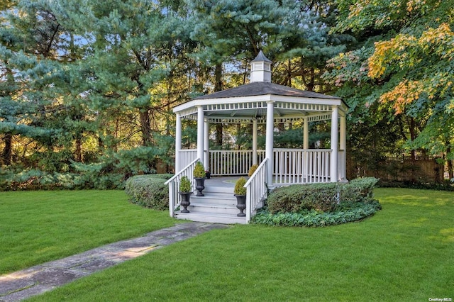 exterior space featuring a gazebo