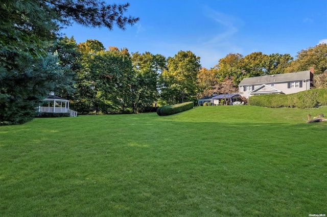 view of yard with a gazebo