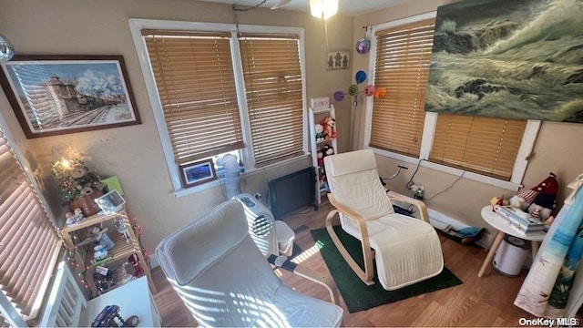 sitting room featuring hardwood / wood-style flooring