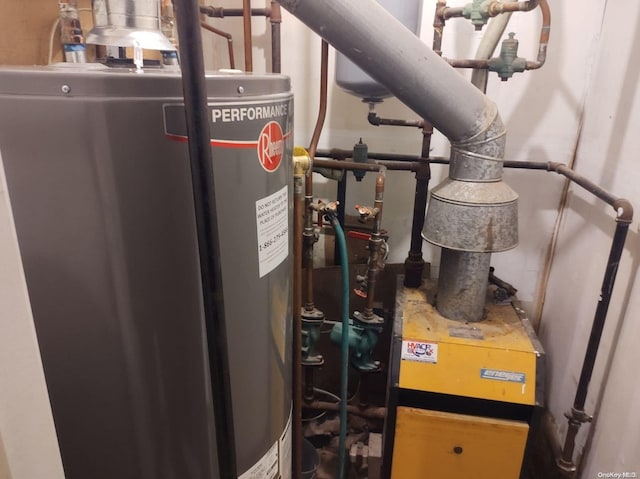 utility room with water heater