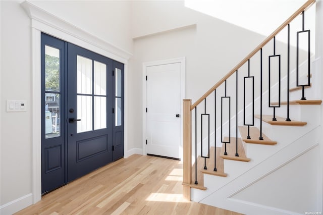 foyer featuring light hardwood / wood-style floors