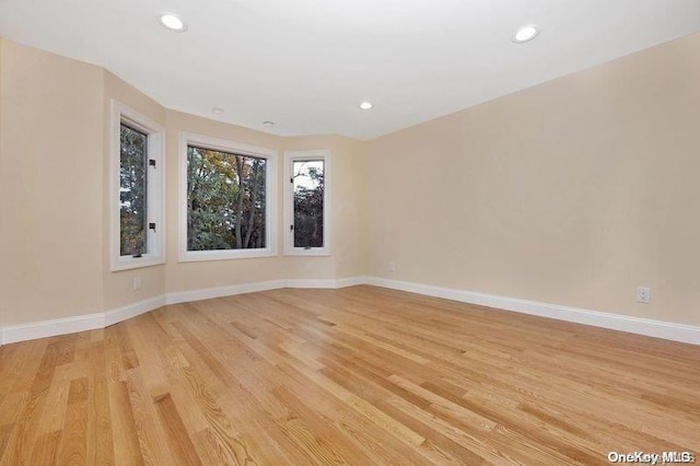 empty room featuring light wood-type flooring