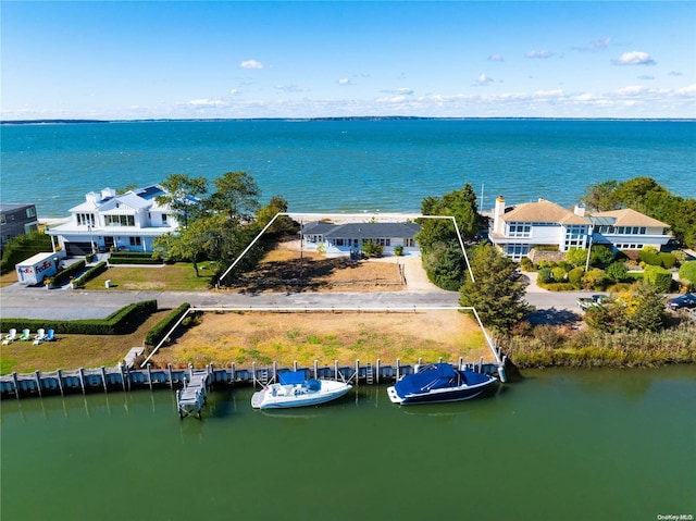 21 E Shore Dr, Southampton, NY 11968 - drone / aerial view featuring a water view