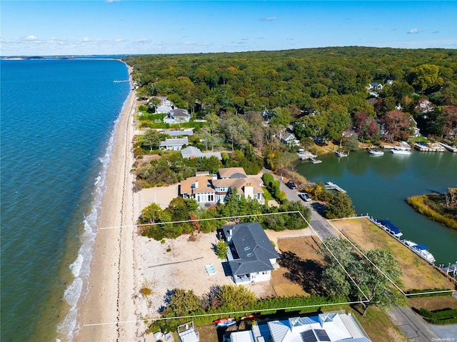 21 E Shore Dr, Southampton, NY 11968 - drone / aerial view with a water view and a view of the beach