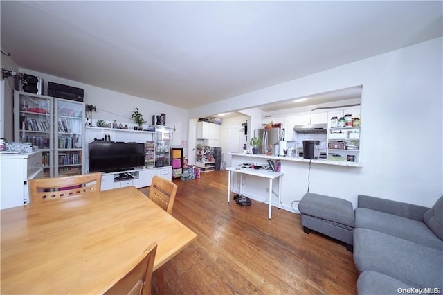 living room with wood-type flooring