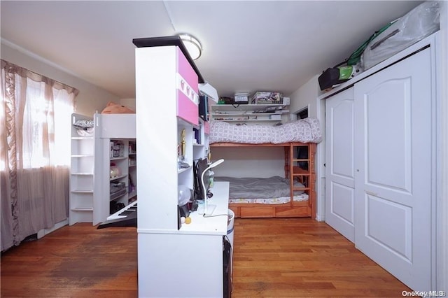 unfurnished bedroom featuring wood-type flooring