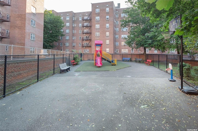 exterior space featuring a playground