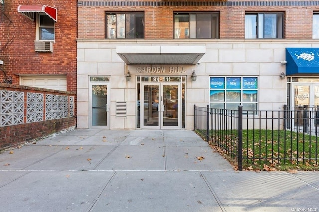 property entrance with french doors