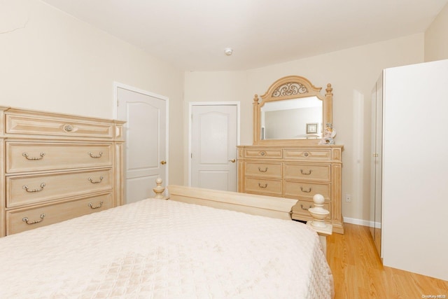 bedroom featuring light hardwood / wood-style flooring