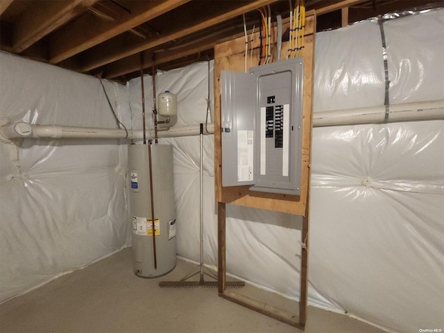 utilities with electric water heater and electric panel