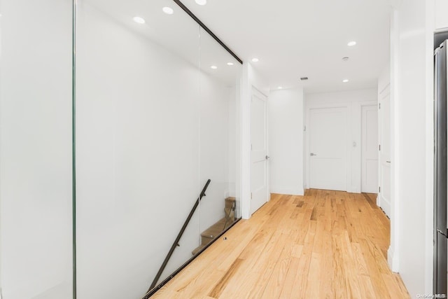 hall featuring light hardwood / wood-style flooring