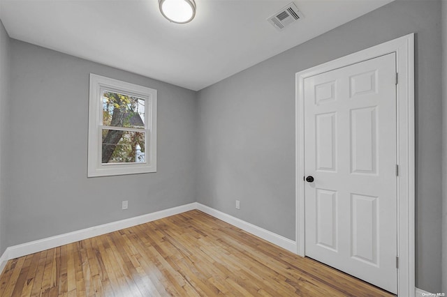 empty room featuring light wood-type flooring