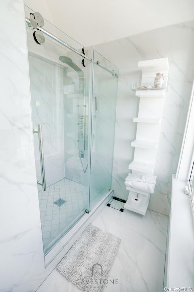 bathroom with an enclosed shower