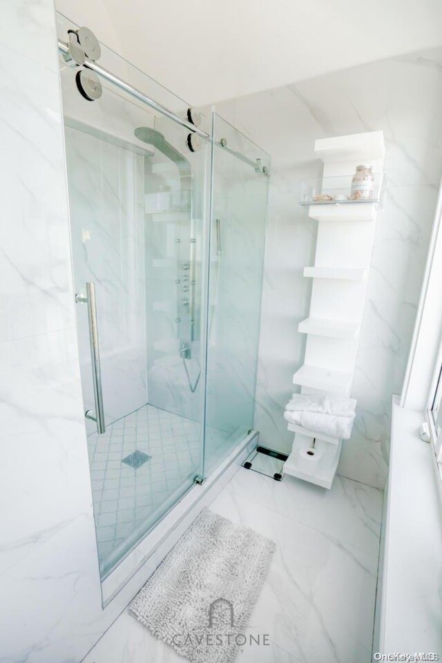 337 Howard Ave, Staten Island, NY 10301 - full bath featuring a marble finish shower and marble finish floors