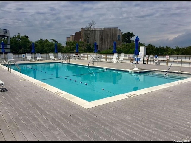 view of pool with a patio area